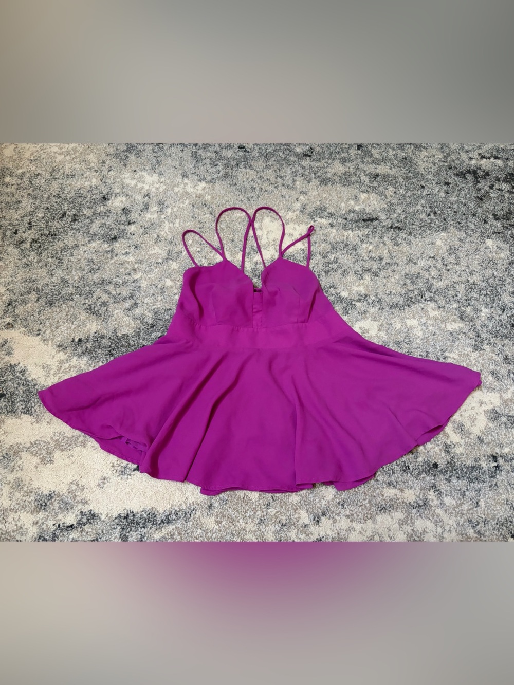 Express Magenta fun strapped Flared Tank Top